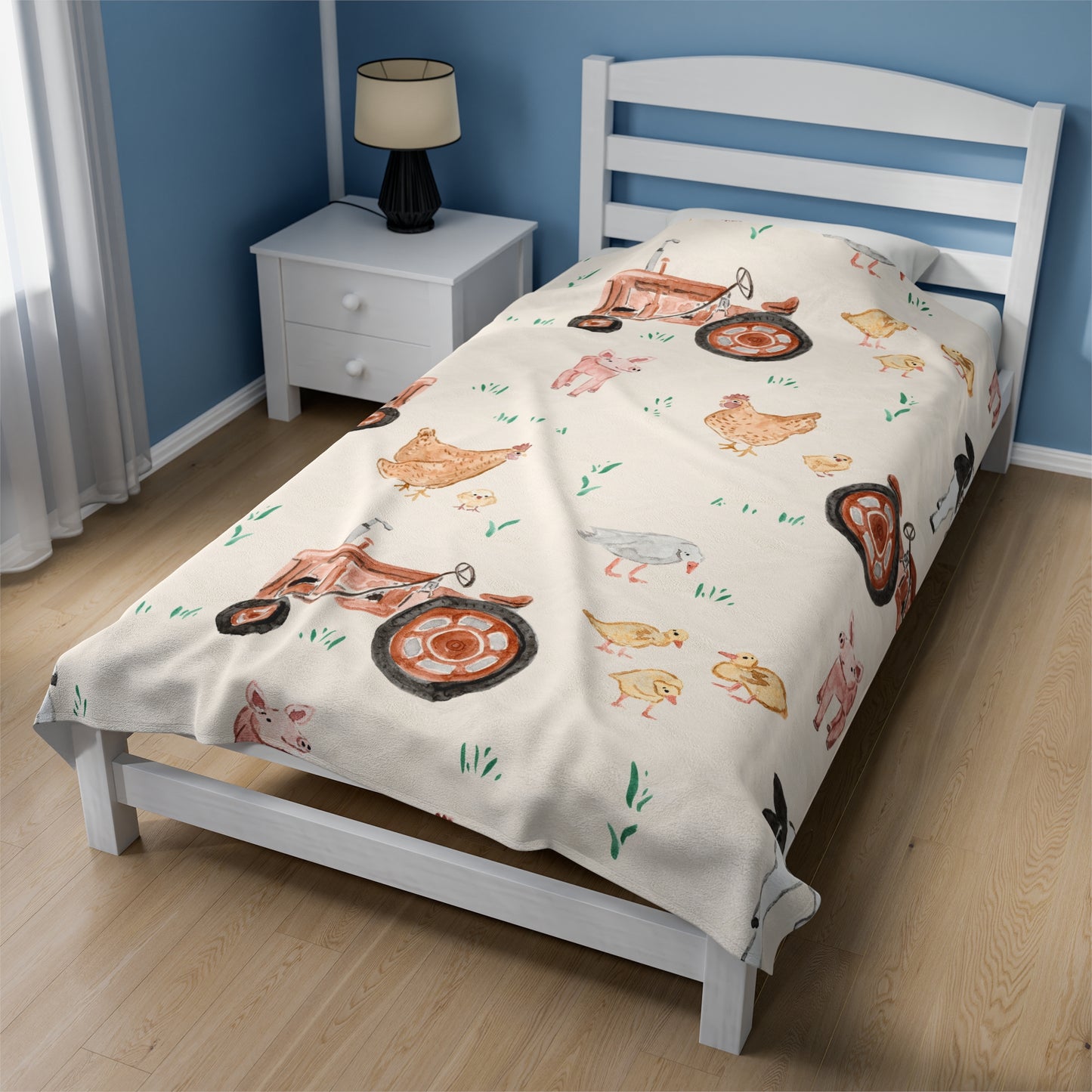 Boys On The Farm Plush Blanket