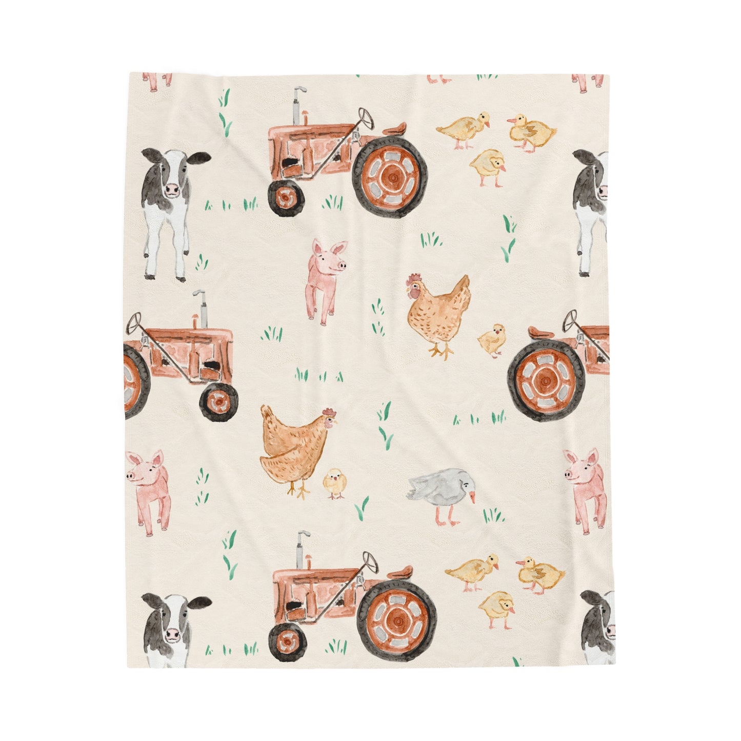 Boys On The Farm Plush Blanket