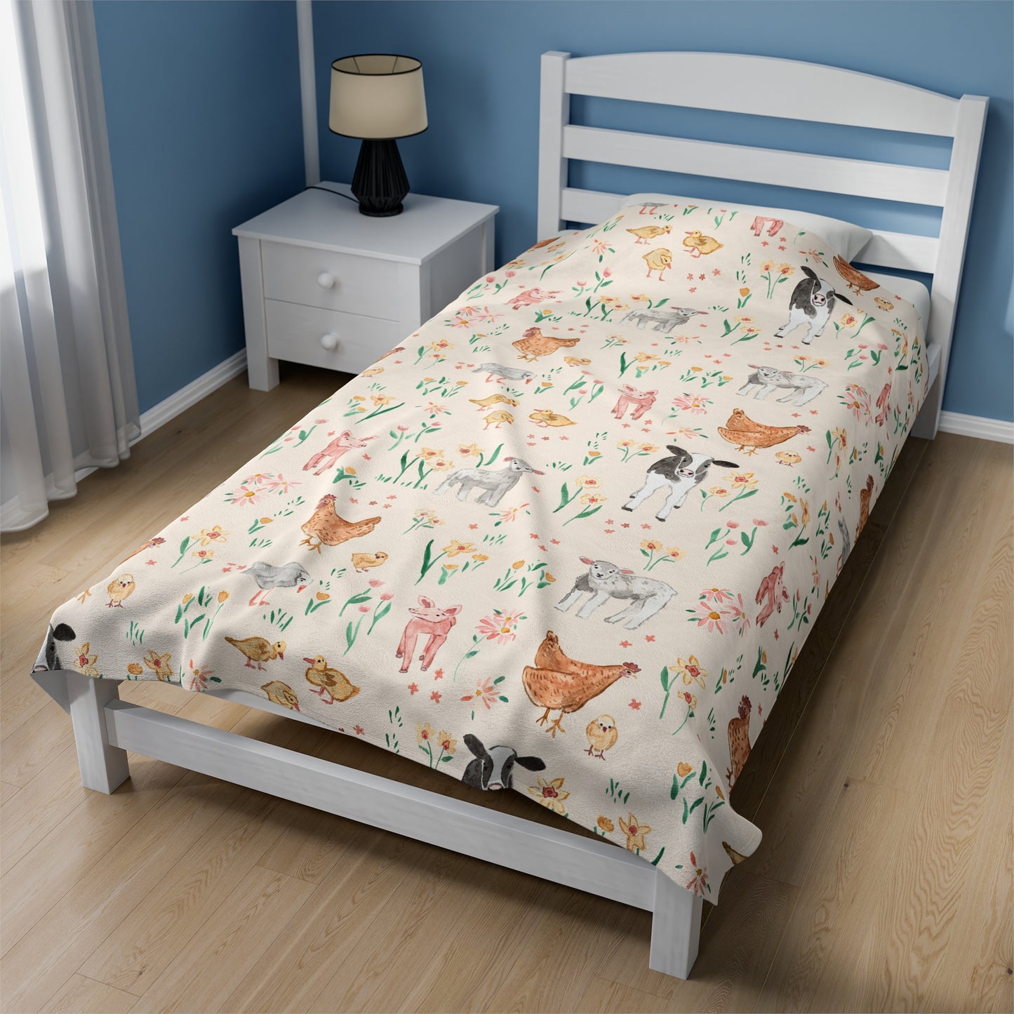 Girls On The Farm Plush Blanket