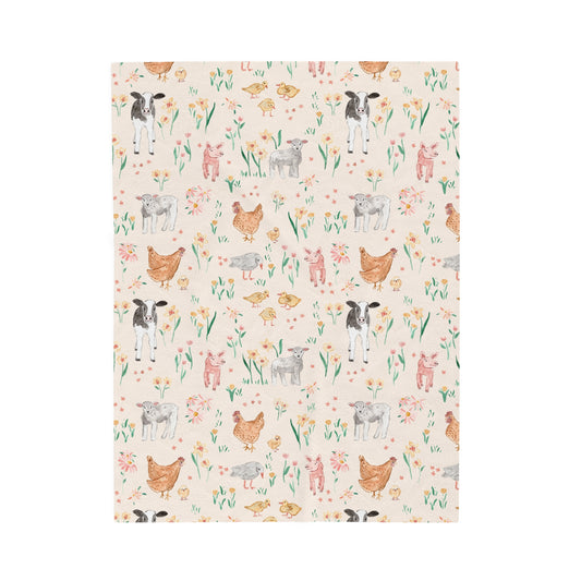 Girls On The Farm Plush Blanket
