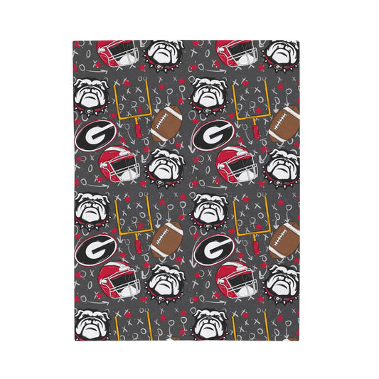 Bulldog Game day Plush Blanket